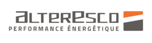 Logo Alteresco accompagné de la mention Performance énergétique et d’un pictogramme orange et gris
