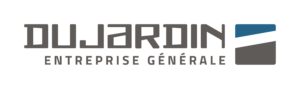 Logo Dujardin avec mention Entreprise Générale et pictogramme bleu et gris