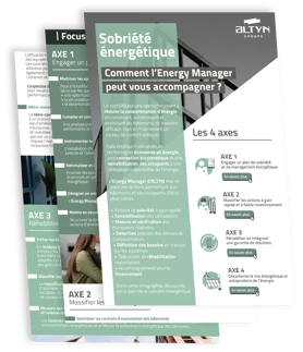 Fiches explicatives sur la sobriété énergétique présentant les axes d’accompagnement de l’Energy Manager