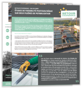 Documents de retour d’expérience présentant des études de faisabilité photovoltaïque sur plusieurs sites de potabilisation