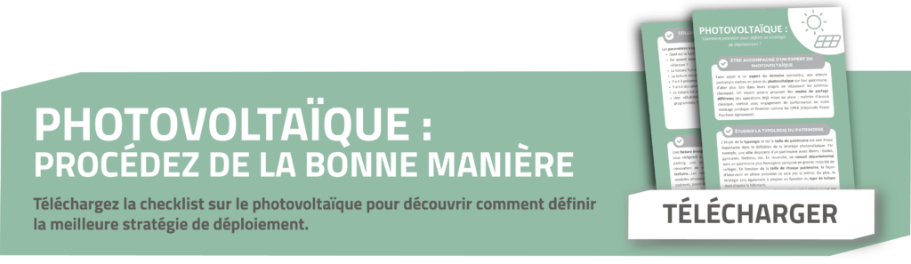 Bannière présentant une checklist sur le photovoltaïque avec documents et bouton Télécharger