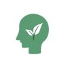 Icône représentant une silhouette de tête contenant une feuille symbolisant la conscience écologique