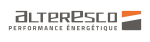 Logo Alteresco Performance Énergétique avec symbole graphique orange et gris