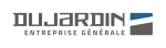 Logo Dujardin avec mention Entreprise Générale et symbole graphique bleu et gris
