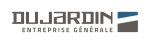 Logo Dujardin avec mention Entreprise Générale et pictogramme bleu et gris