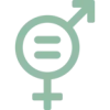 Icône verte représentant le symbole d’égalité au centre des signes féminin et masculin