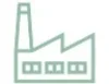 Icône représentant un bâtiment industriel avec cheminée et toiture en pignon